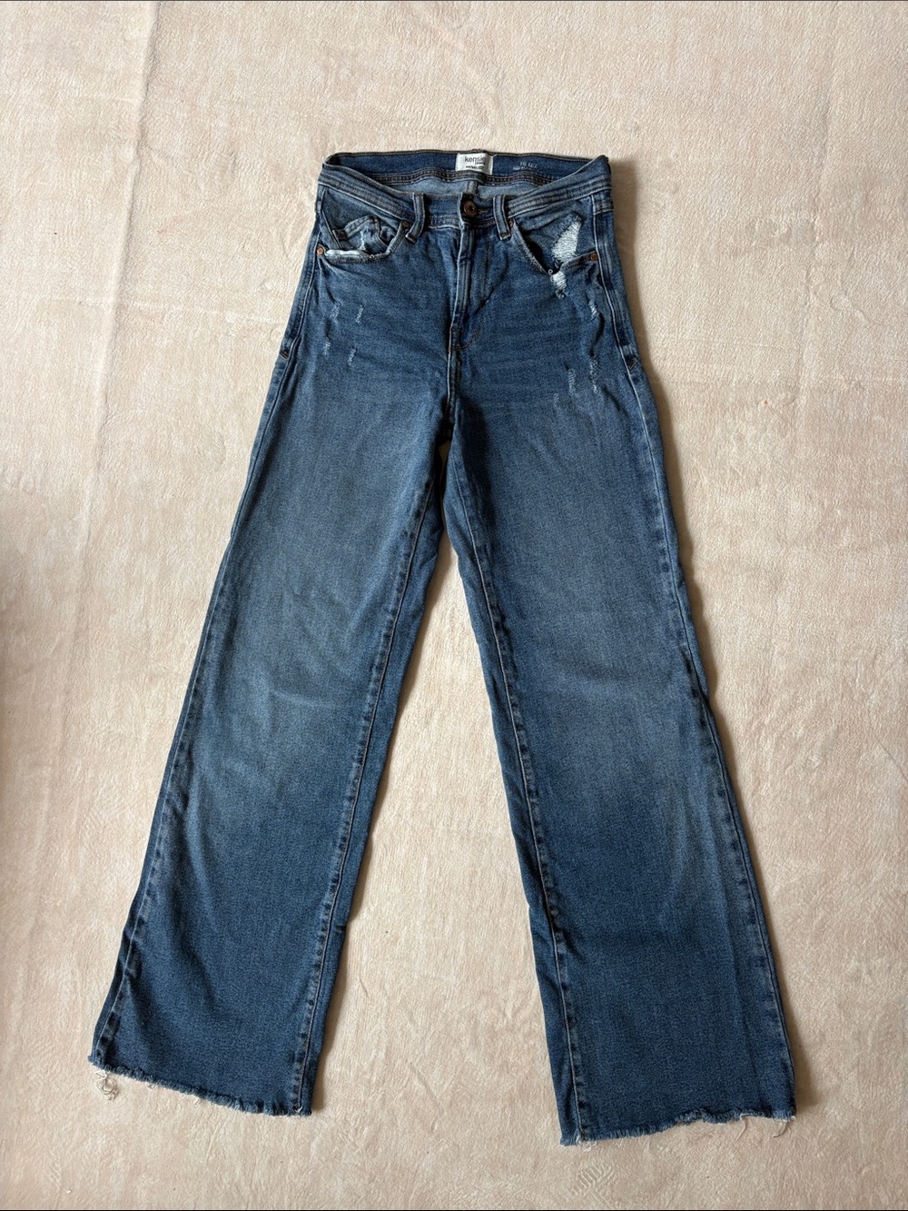 Kensie Dark Blue Wide-Leg Flare Jeans